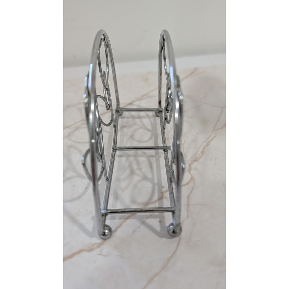 Vintage Chrome Tulip Napkin Holder Silver Wire Floral Mid Century Modern Decor - Picture 4 of 4